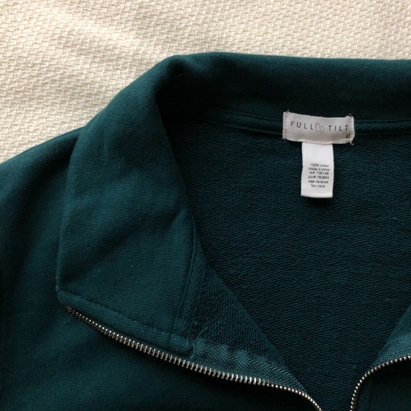 Emerald Green Full Tilt Cotton Cropped Sweater - Picture 6 of 13